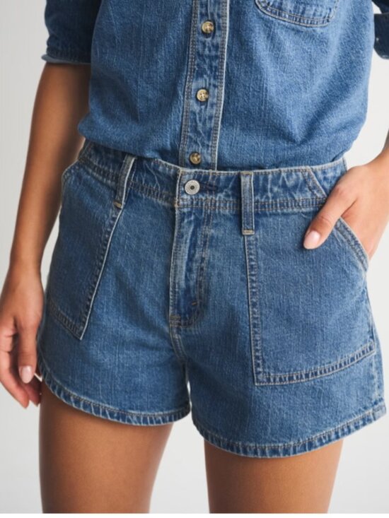 Abercrombie & Fitch Pants - NWT A&F High Rise Linen Blend Denim Shorts 29 Summer Beach 90s Minimalist Style